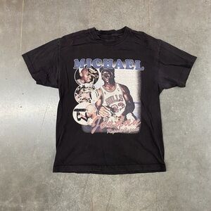 Michael Jordan Chicago Bulls Repeat 3 Peat T Shirt Black Size XL